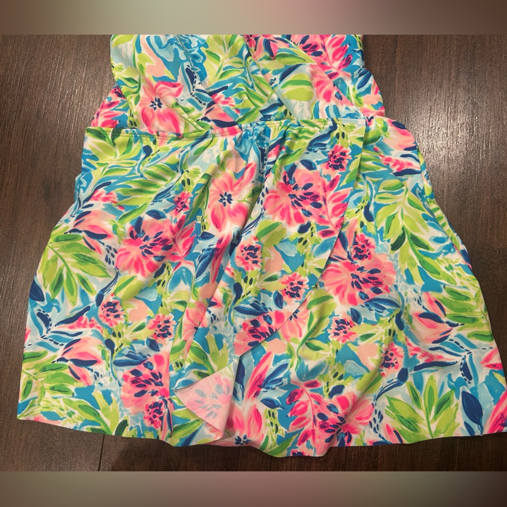 NWT Stella Parker Size Small Wrap Swim Dress Multicolor Water Lily Pattern - Picture 4 of 11
